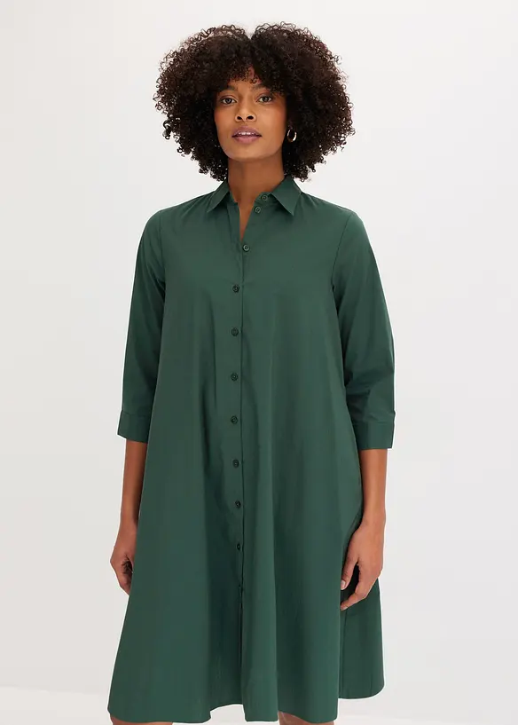 Hemdblusenkleid aus griffigem Popeline, bonprix
