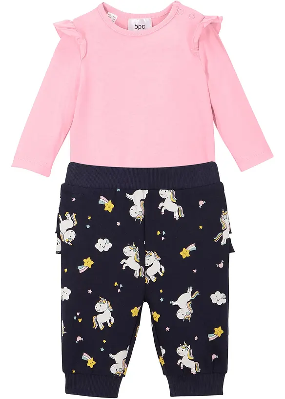 Langarmbody und Sweathose aus Bio-Baumwolle (2-tlg.Set), bonprix