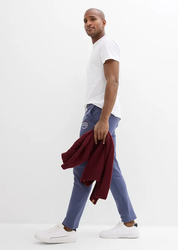 Pantalon de jogging 100% coton avec d&eacute;tails sportifs, bonprix