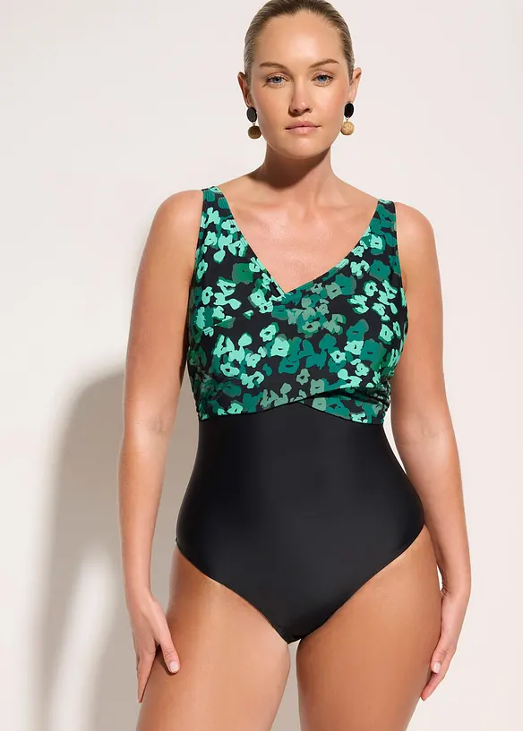 Medium Shape-Badeanzug mit Wickeloptik, bonprix