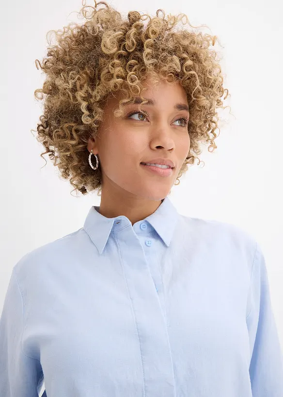 Hemdbluse aus k&uuml;hlendem Leinen-Mix, bonprix