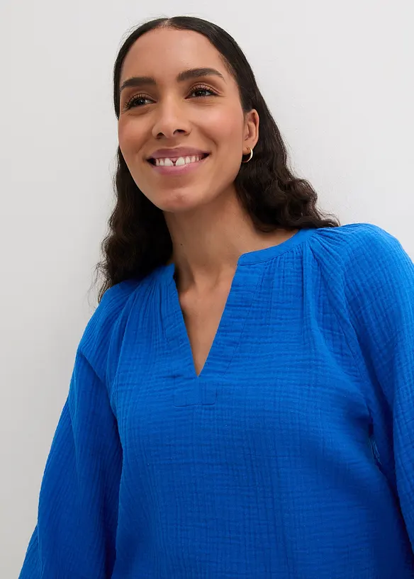 Blouse oversize en gaze de coton, bonprix