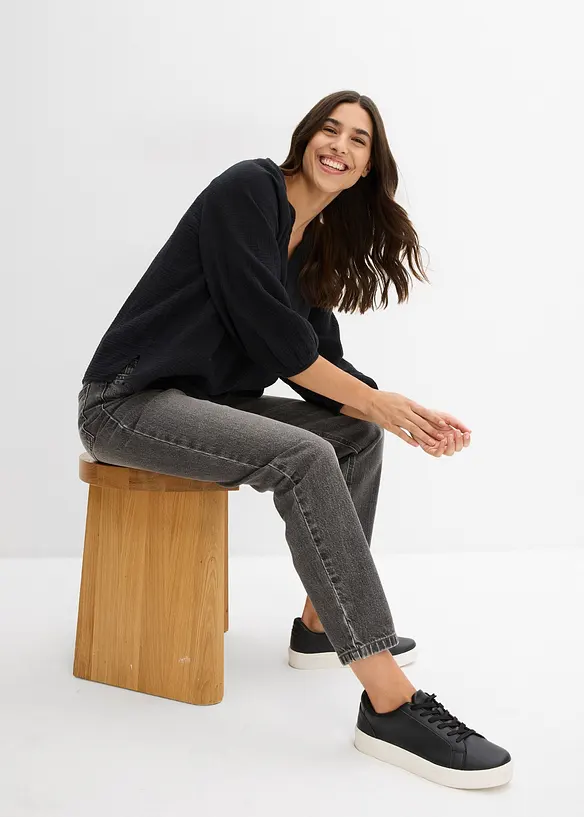 Blouse oversize en gaze de coton, bonprix