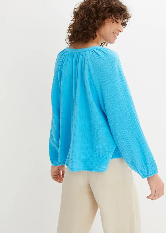 Blouse oversize en gaze de coton, bonprix