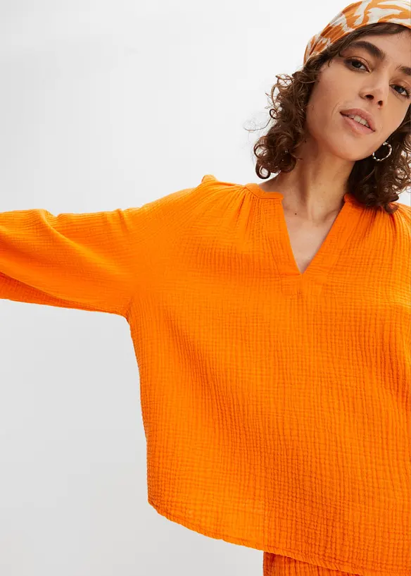 Oversize-Bluse aus Musselin, bonprix