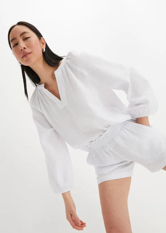 Oversize-Bluse aus Musselin, bonprix