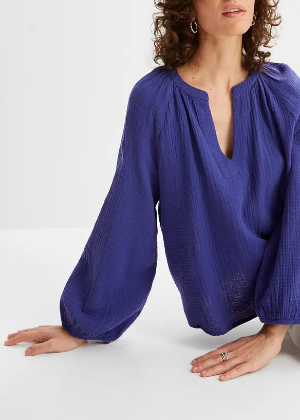 Blouse oversize en gaze de coton, bonprix