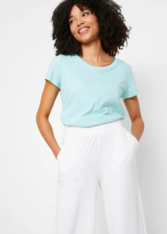 Pantalon fluide en jersey viscose, longueur 7/8, bonprix