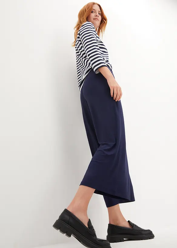 Pantalon 7/8 fluide en jersey viscose, bonprix