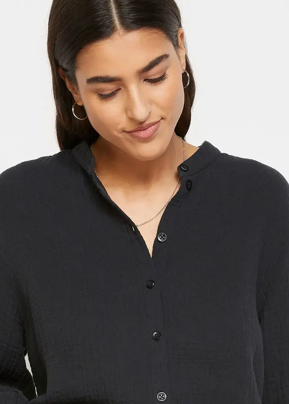 Longbluse aus luftigem Musselin, bonprix