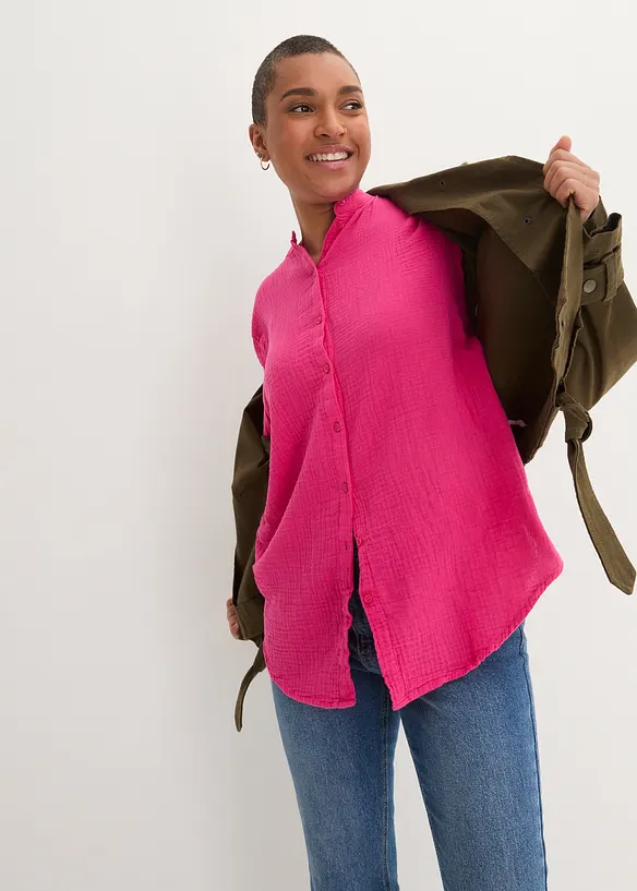 Longbluse aus luftigem Musselin, bonprix