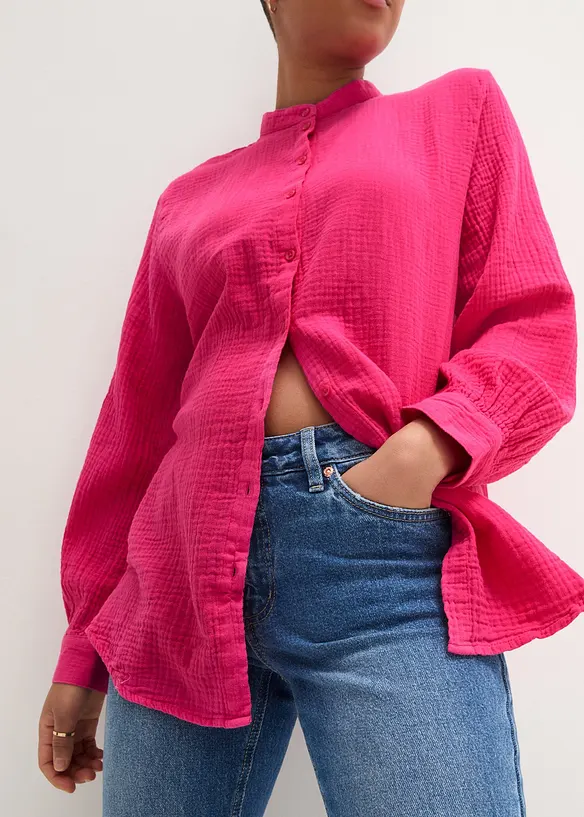 Longbluse aus luftigem Musselin, bonprix