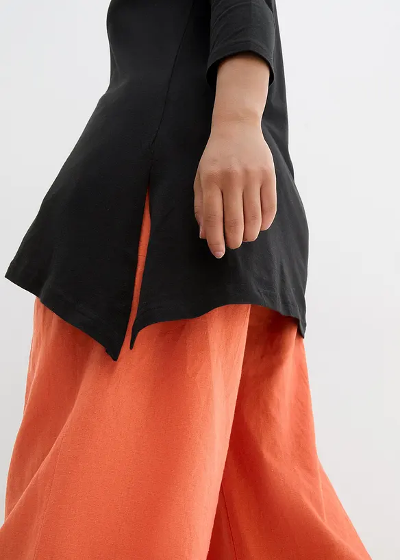 T-shirt long en coton et viscose, bonprix