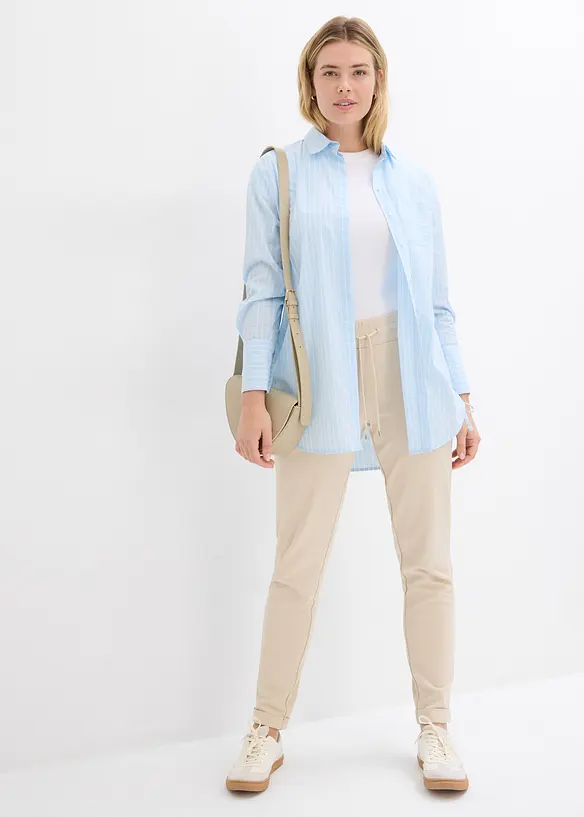 Pantalon jogger en viscose m&eacute;lang&eacute;e, bonprix