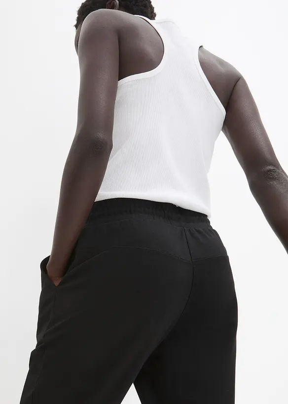 Pantalon jogger en viscose m&eacute;lang&eacute;e, bonprix