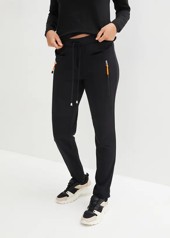 Pantalon &agrave; taille &eacute;lastiqu&eacute;e en Punto di Roma confortable, bonprix