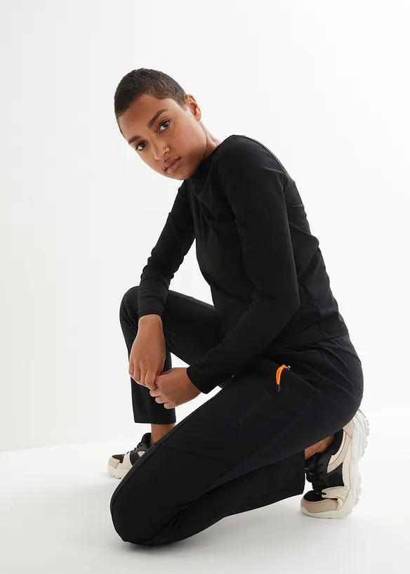 Pantalon &agrave; taille &eacute;lastiqu&eacute;e en Punto di Roma confortable, bonprix