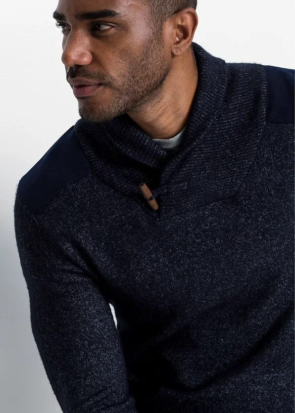 Pull en fine maille &agrave; col ch&acirc;le, bonprix