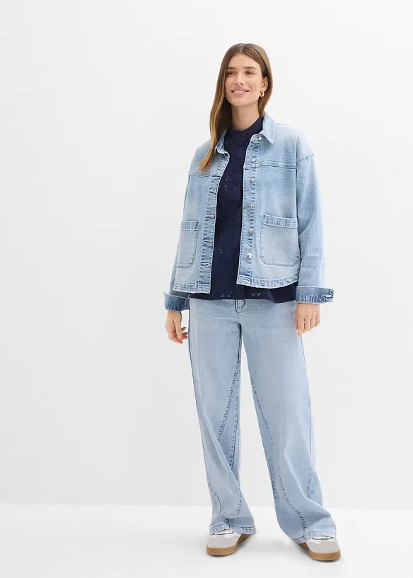 Bluse mit Spitze aus softem Viskose-Mix, bonprix