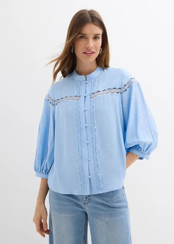 Bluse aus bestickter Baumwolle, bonprix