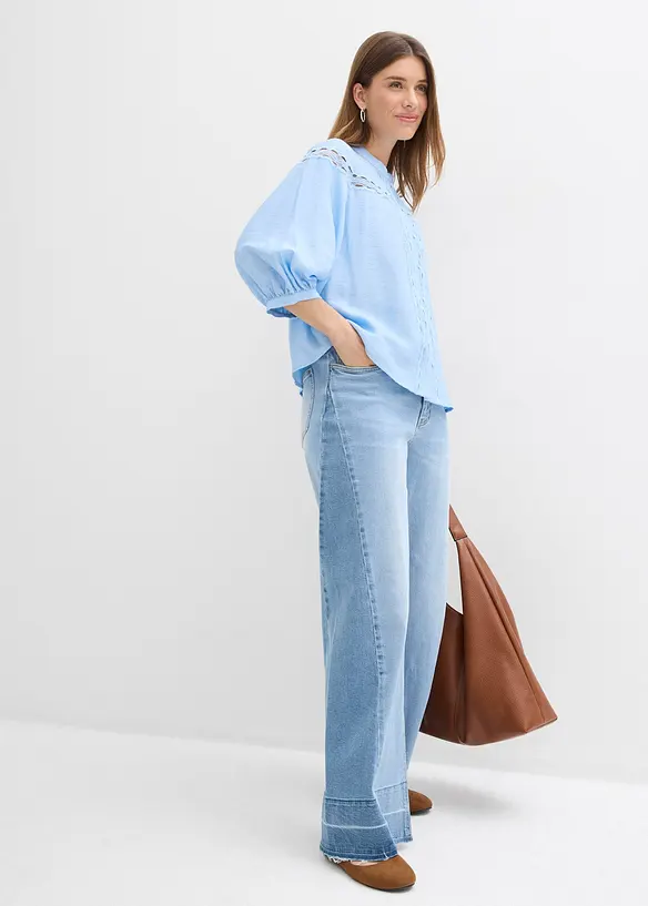 Bluse aus bestickter Baumwolle, bonprix