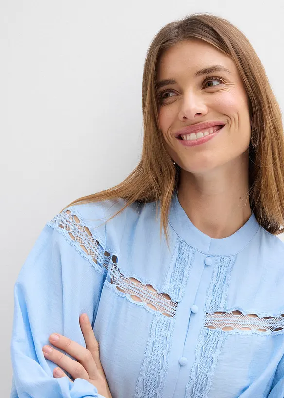 Bluse aus bestickter Baumwolle, bonprix