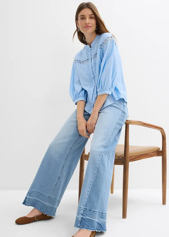 Bluse aus bestickter Baumwolle, bonprix