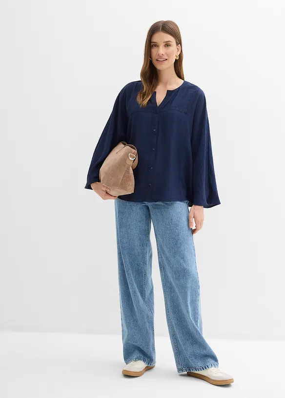 Chemisier en coton &agrave; manches larges, bonprix