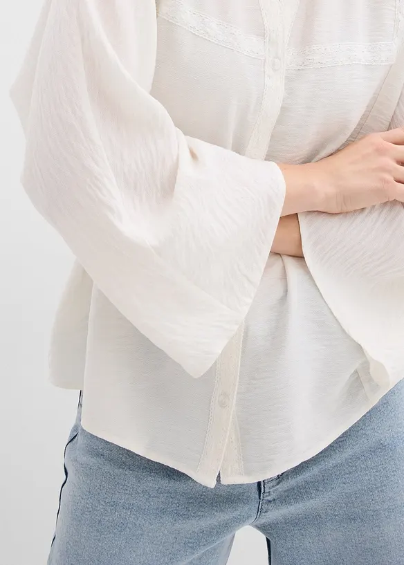 Bluse aus Baumwolle mit weiten &Auml;rmeln, bonprix