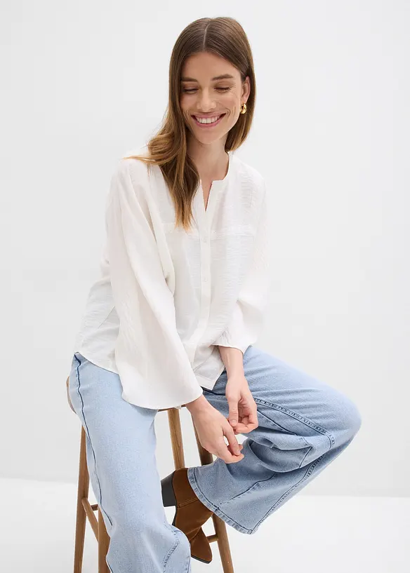 Bluse aus Baumwolle mit weiten &Auml;rmeln, bonprix