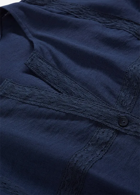 Chemisier en coton &agrave; manches larges, bonprix