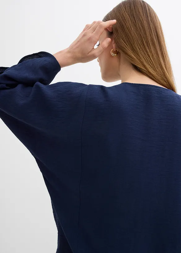 Chemisier en coton &agrave; manches larges, bonprix