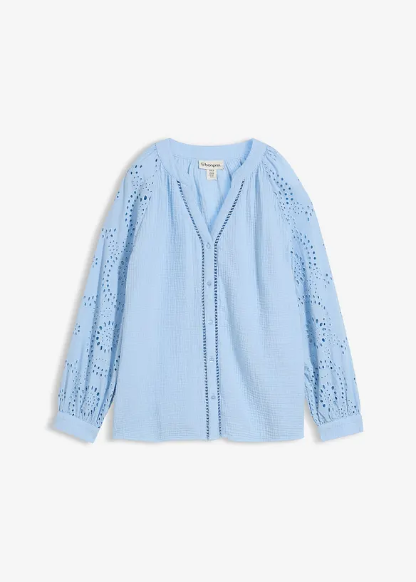 Blouse longue en gaze de coton l&eacute;g&egrave;re, bonprix