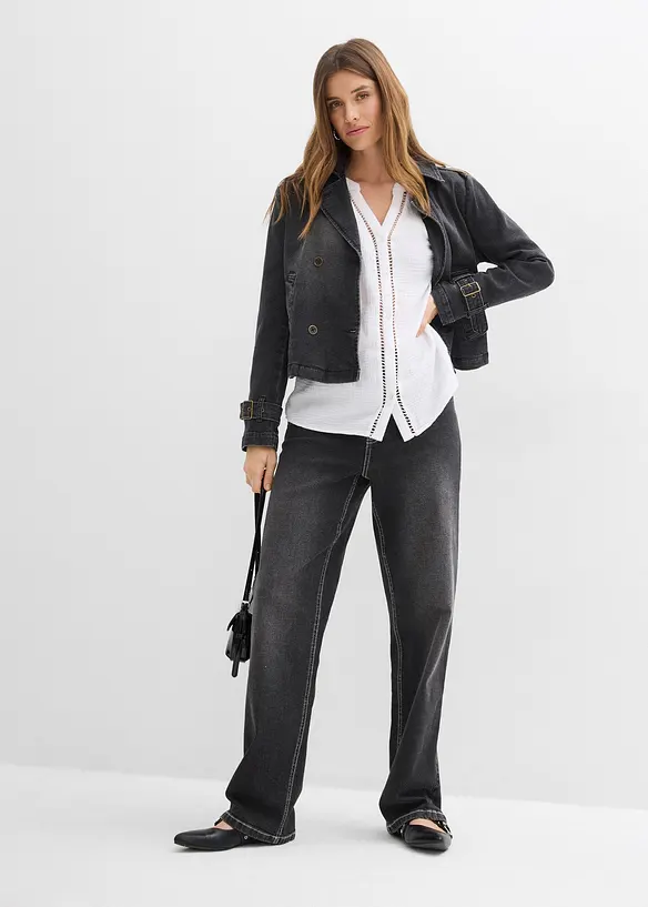 Tunikabluse aus luftigem Musselin, bonprix