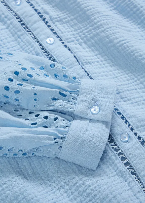 Blouse longue en gaze de coton l&eacute;g&egrave;re, bonprix