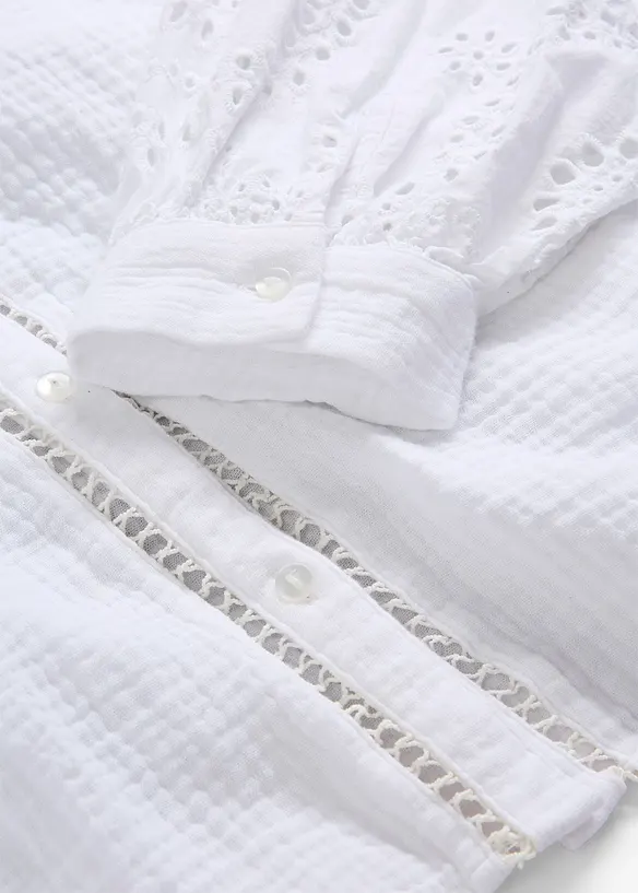 Tunikabluse aus luftigem Musselin, bonprix