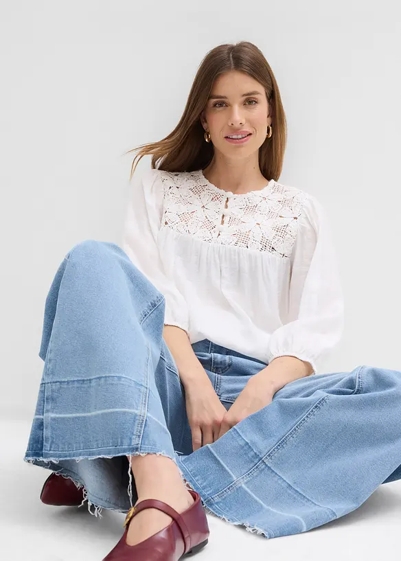 Bluse aus flie&szlig;endem Viskose-Mix, bonprix