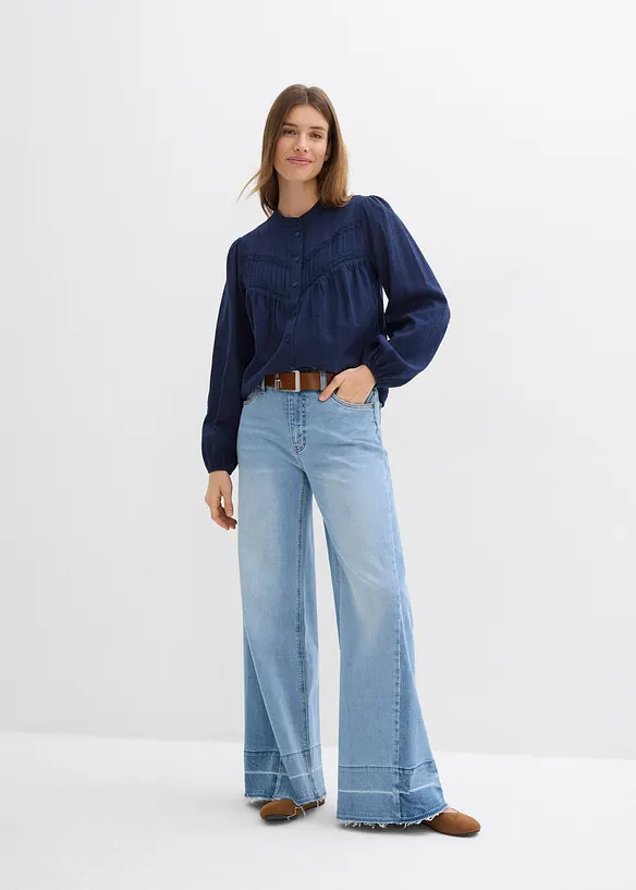 Bluse aus bestickter Baumwolle, bonprix