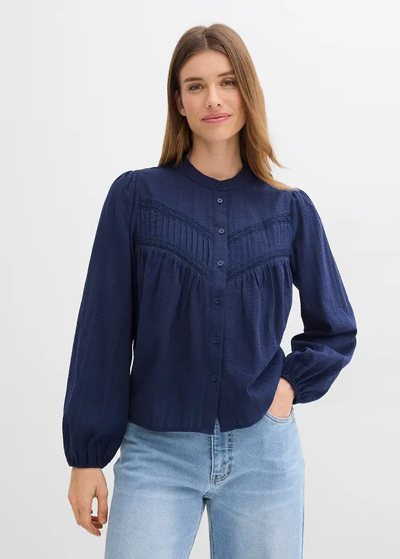 Bluse aus bestickter Baumwolle, bonprix