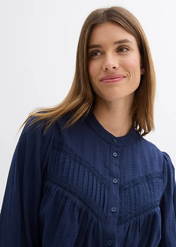 Bluse aus bestickter Baumwolle, bonprix