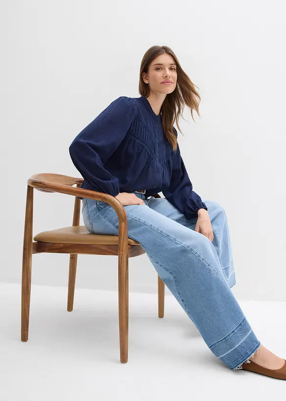 Bluse aus bestickter Baumwolle, bonprix