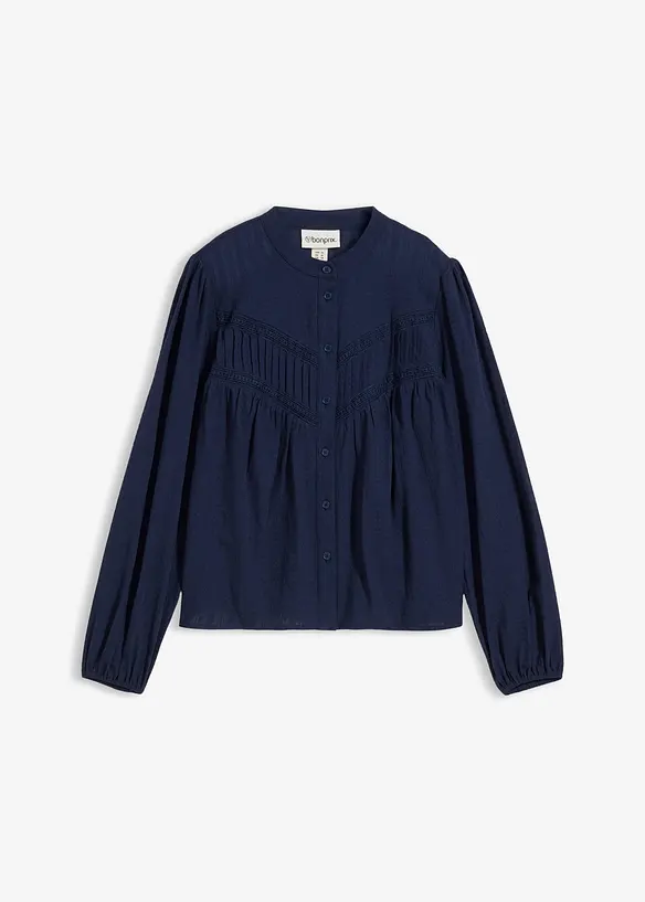 Bluse aus bestickter Baumwolle, bonprix