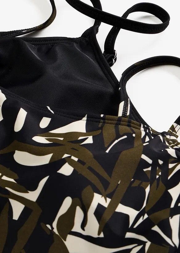 Lot de 2&nbsp;hauts de bikini bustier, uni et imprim&eacute;, bonprix