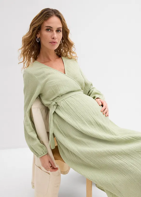 2-in-1 Umstands- und Stillkleid aus Baumwoll-Musselin, bonprix