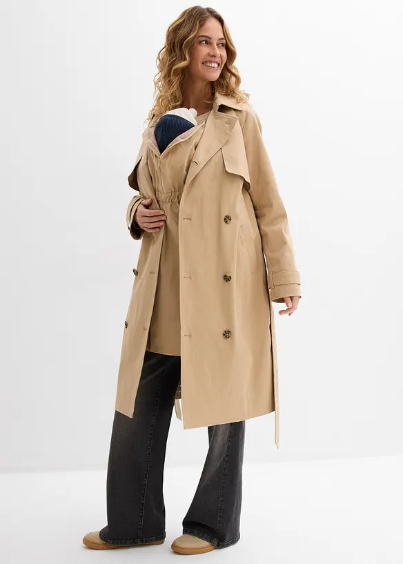 3-in-1 Trenchcoat f&uuml;r die Schwangerschaft und danach mit Trageeinsatz, bonprix