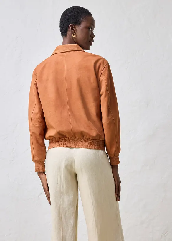 Blouson en cuir velours, bonprix