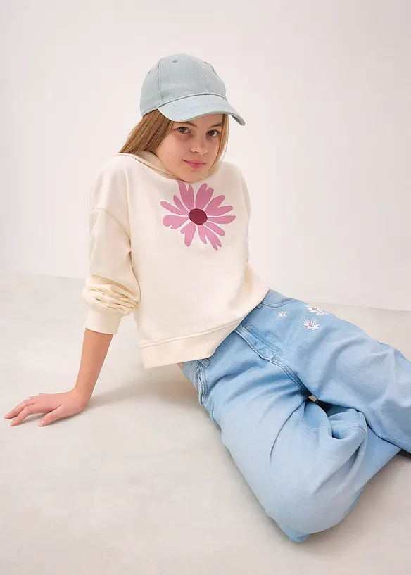 Wide-Leg-Jeans Mid Waist, bonprix