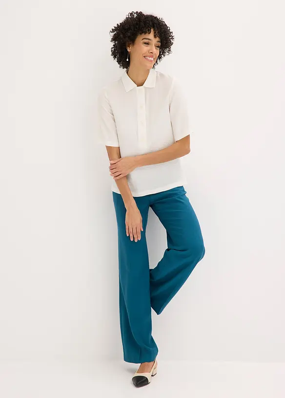 Pantalon large et l&eacute;ger &agrave; pinces, bonprix