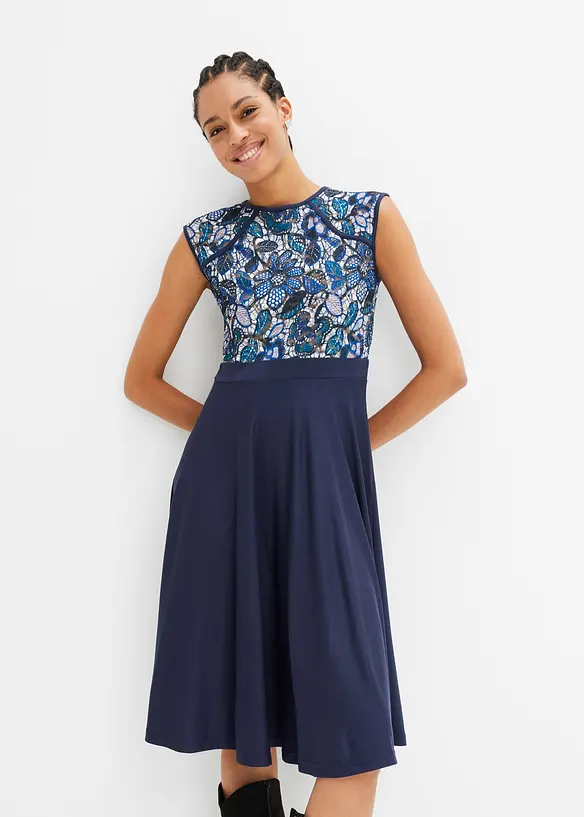 Robe midi avec dentelle, bonprix