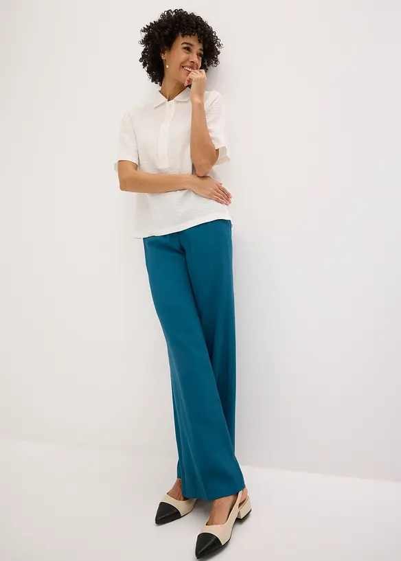 Pantalon large et l&eacute;ger &agrave; pinces, bonprix